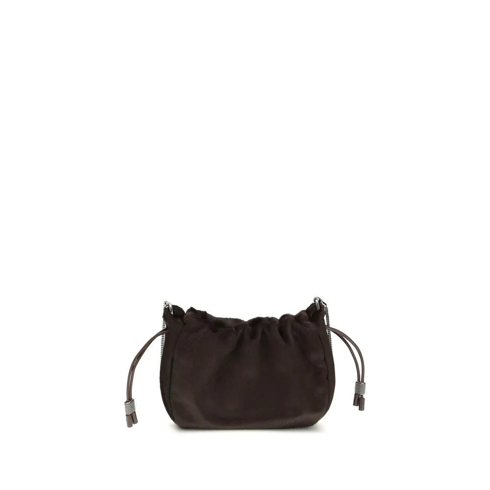 Brunello Cucinelli Brown Fur Shoulder Bag - Shoulder Bags
