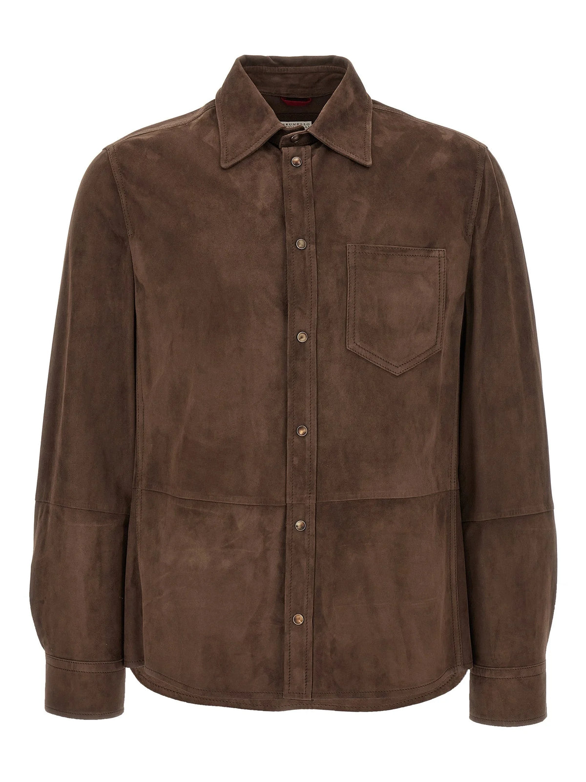 Brunello Cucinelli Brown Lamb Leather Blouse - L