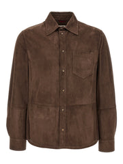 Brunello Cucinelli Brown Lamb Leather Blouse - L