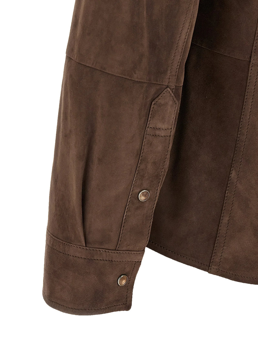 Brunello Cucinelli Brown Lamb Leather Blouse - L