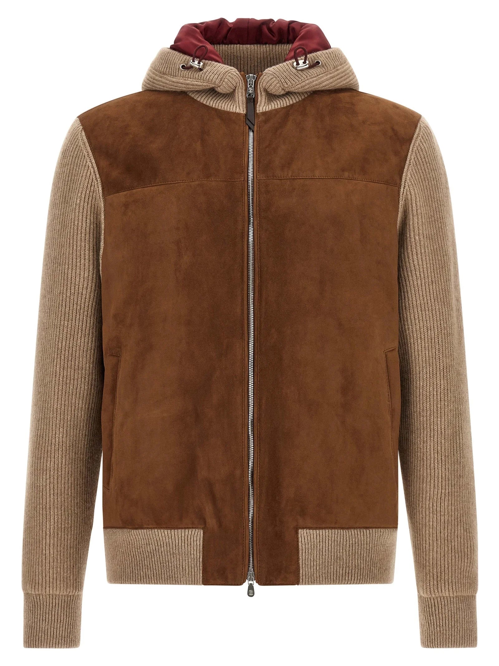 Brunello Cucinelli Brown Lamb Leather Bomber