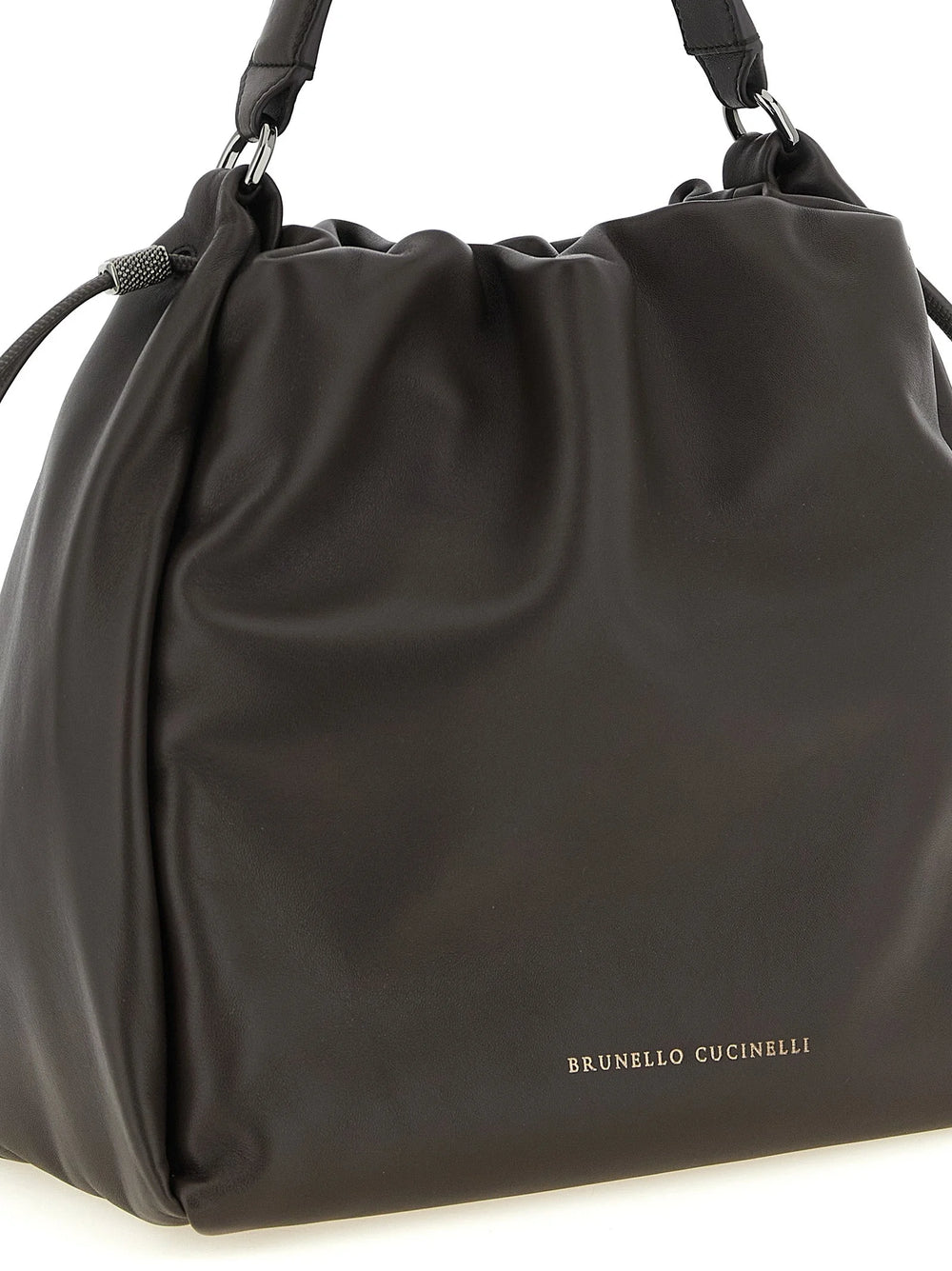 Brunello Cucinelli Brown Lamb Leather Handbag