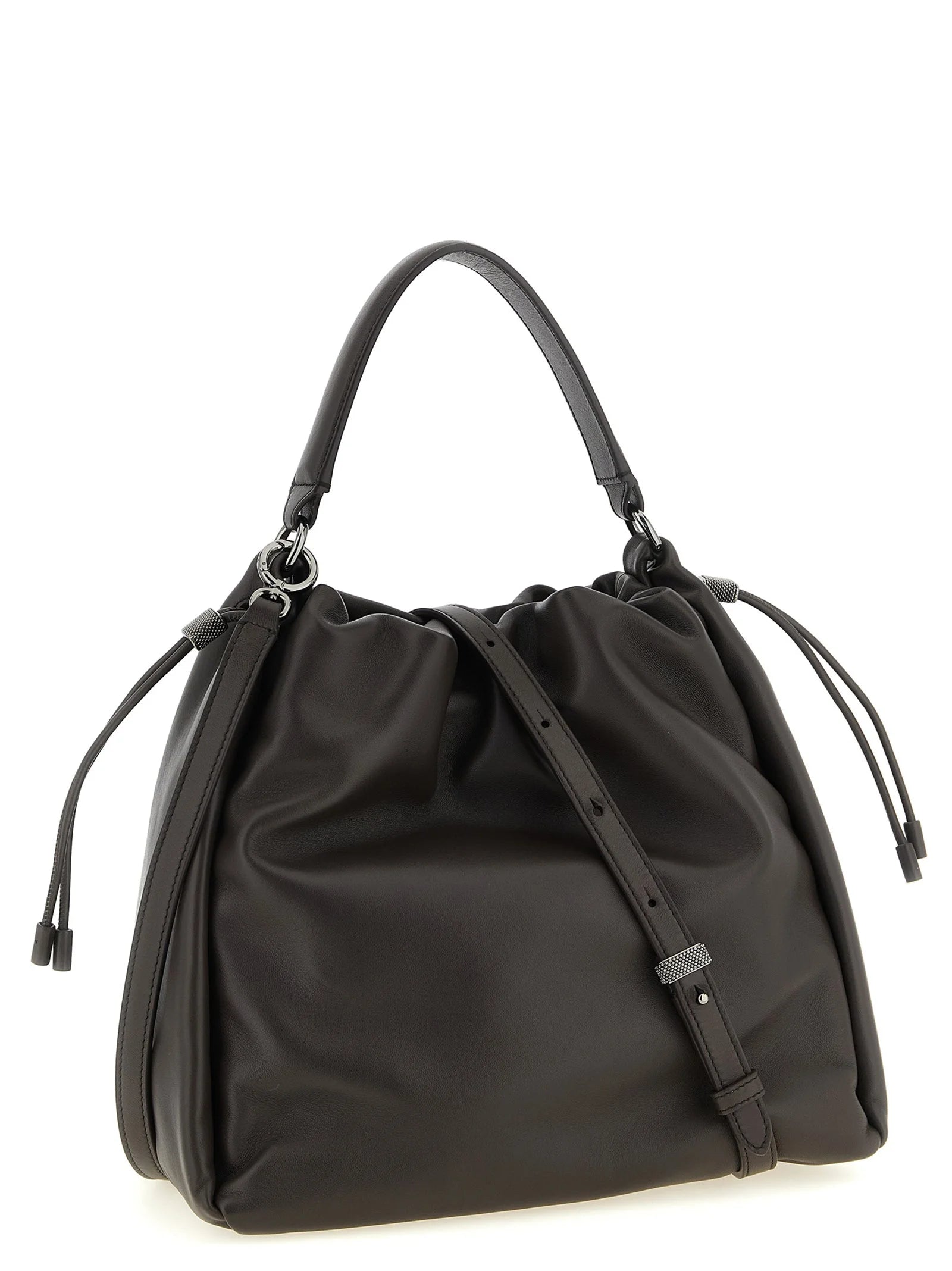Brunello Cucinelli Brown Lamb Leather Handbag