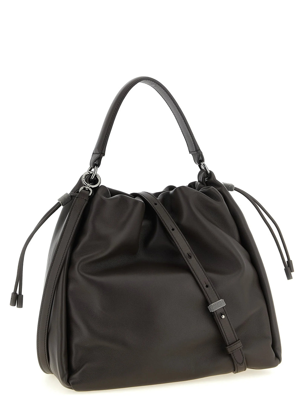 Brunello Cucinelli Brown Lamb Leather Handbag