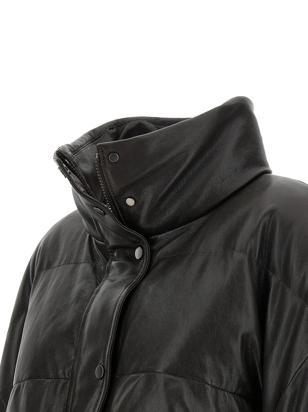 Brunello Cucinelli Brown Lamb Leather Leather Jacket