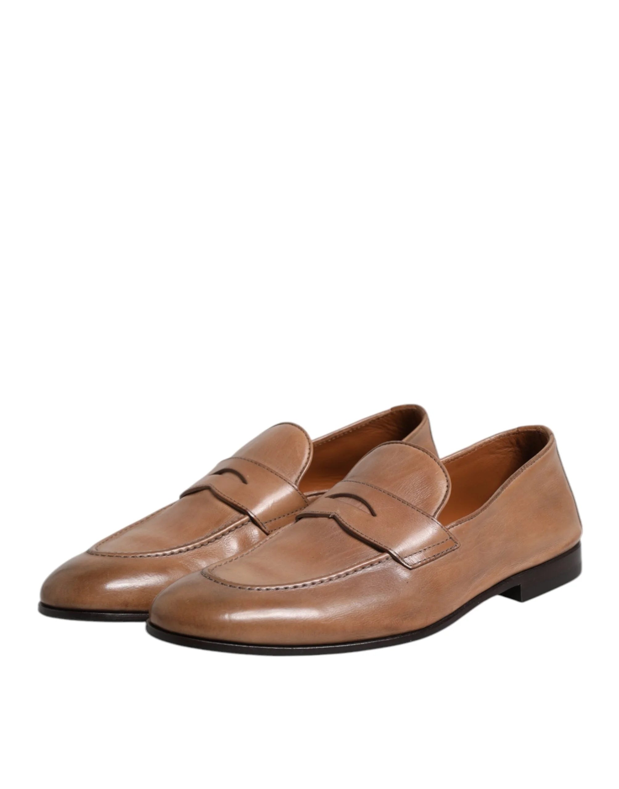 Brunello Cucinelli Brown Leather Loafer Dress Formal Shoes - EU43/US10 - Flats