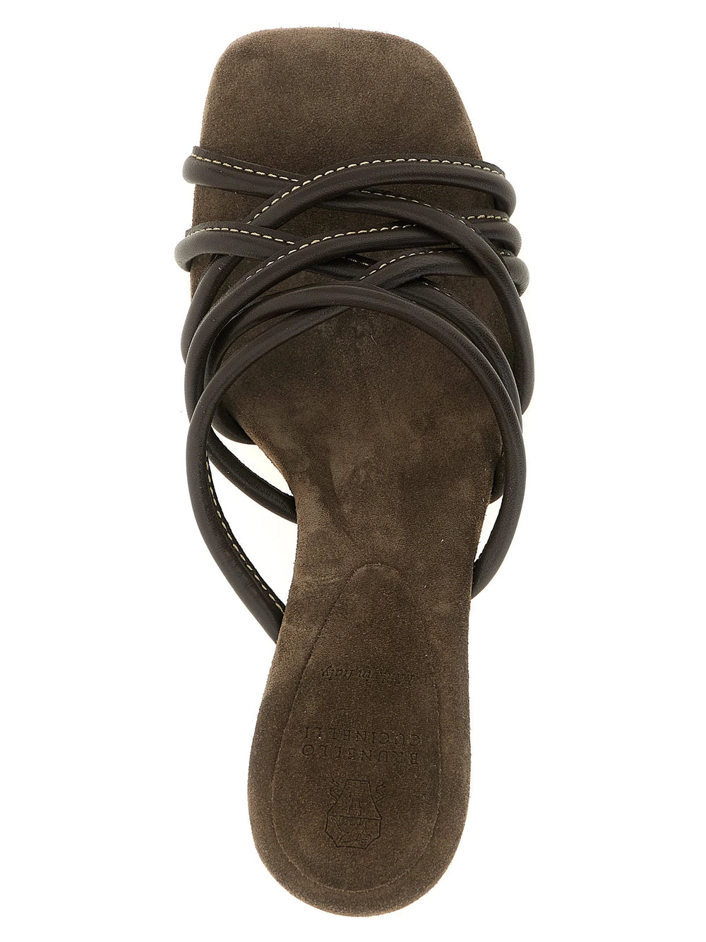 Brunello Cucinelli Brown Leather Stiletto Heel Sandals - EU40/US10