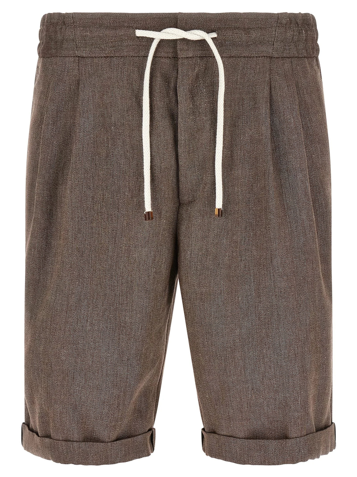 Brunello Cucinelli Brown Linen Bermuda Shorts