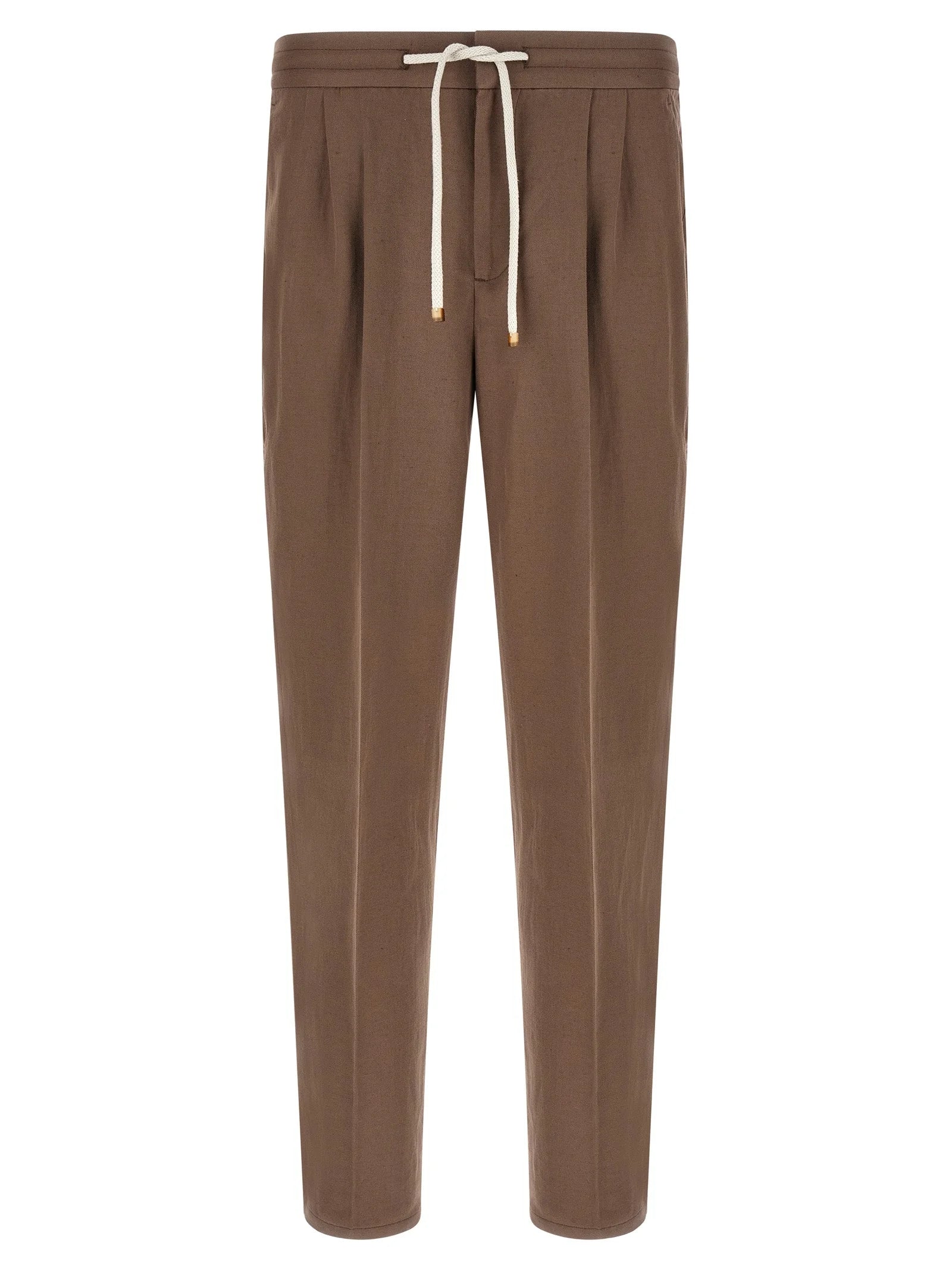 Brunello Cucinelli Brown Linen Casual Pants