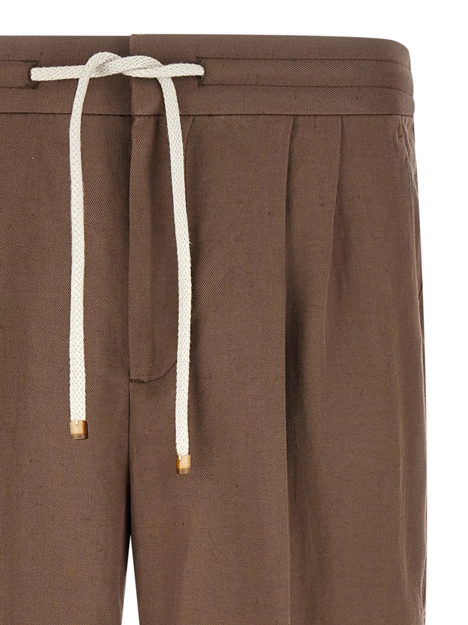 Brunello Cucinelli Brown Linen Casual Pants
