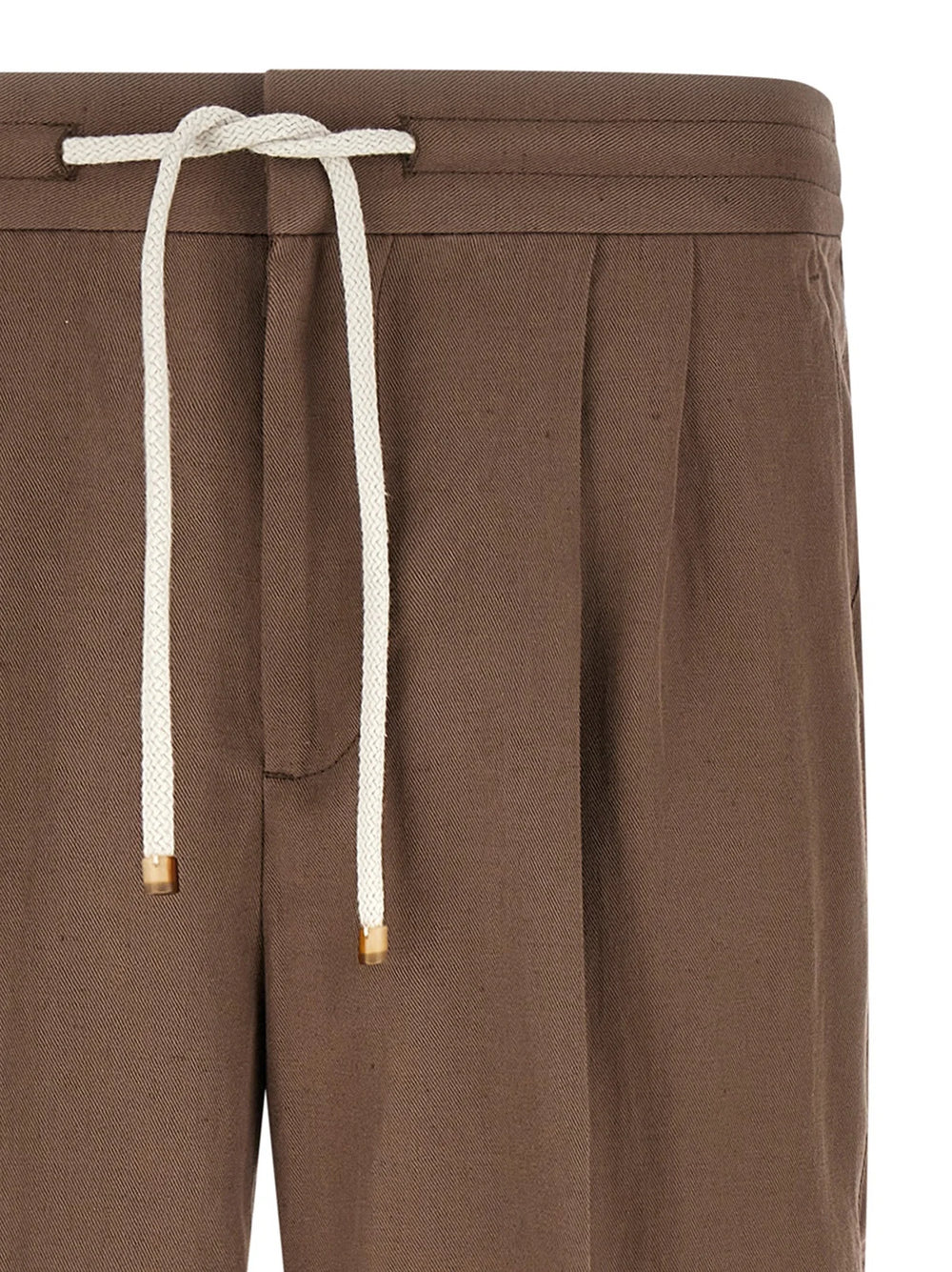 Brunello Cucinelli Brown Linen Casual Pants