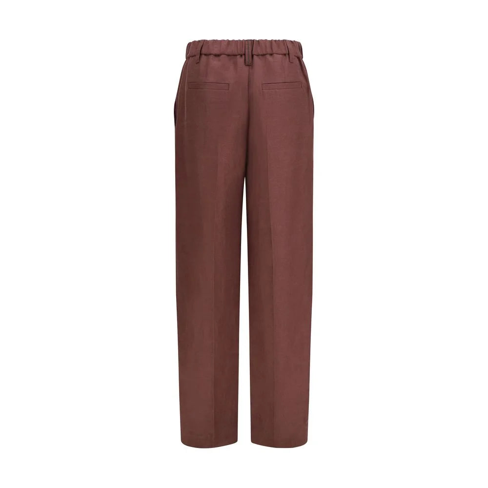Brunello Cucinelli Brown Linen Casual Pants - IT42 | L