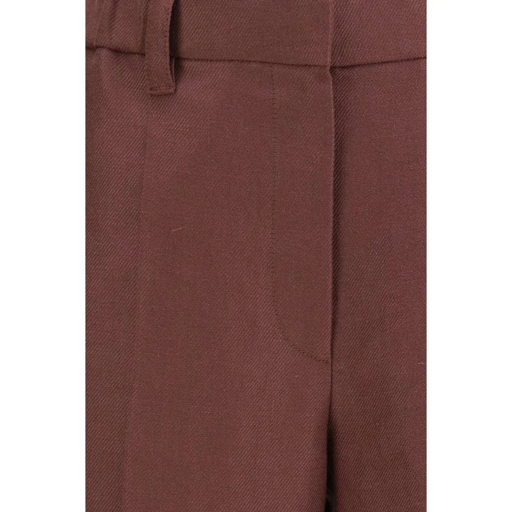 Brunello Cucinelli Brown Linen Casual Pants - IT42 | L