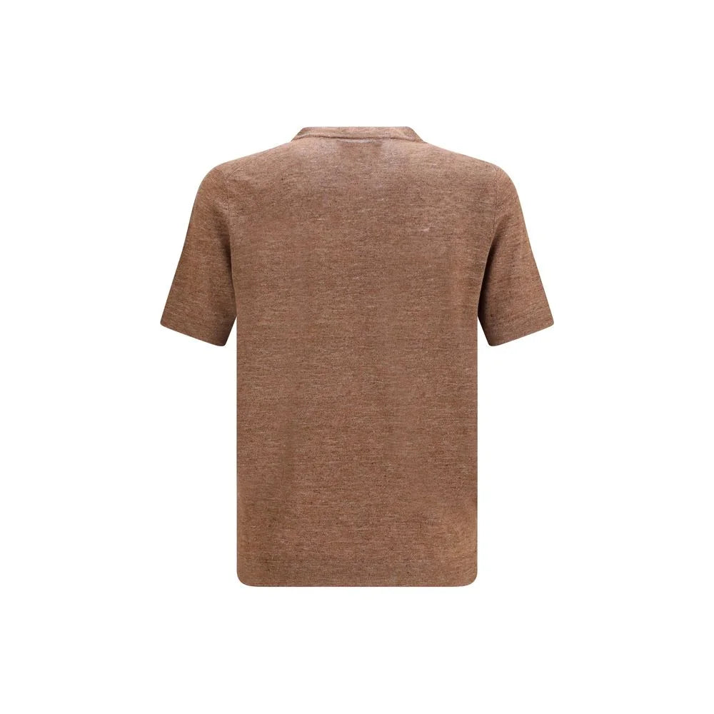 Brunello Cucinelli Brown Linen T-Shirt - IT50 | L