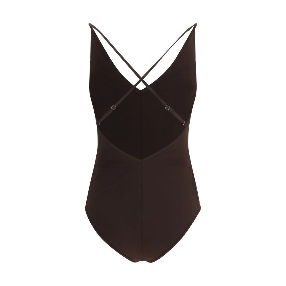 Brunello Cucinelli Brown Nylon One-Piece Swimsuit - IT46|XL