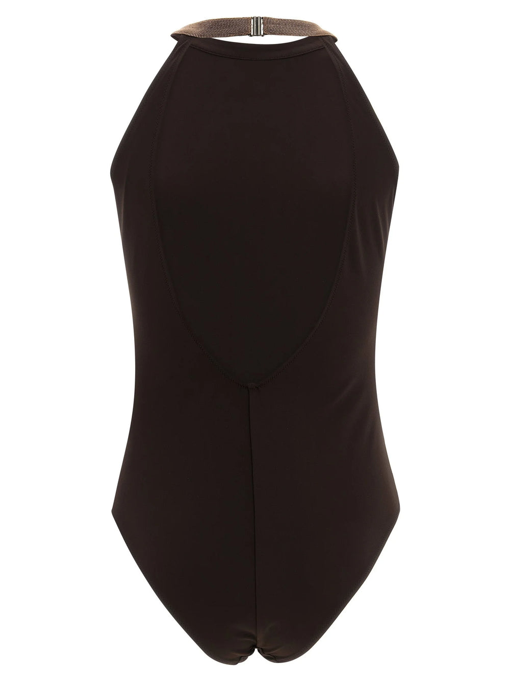 Brunello Cucinelli Brown Polyamide One-Piece Swimsuit