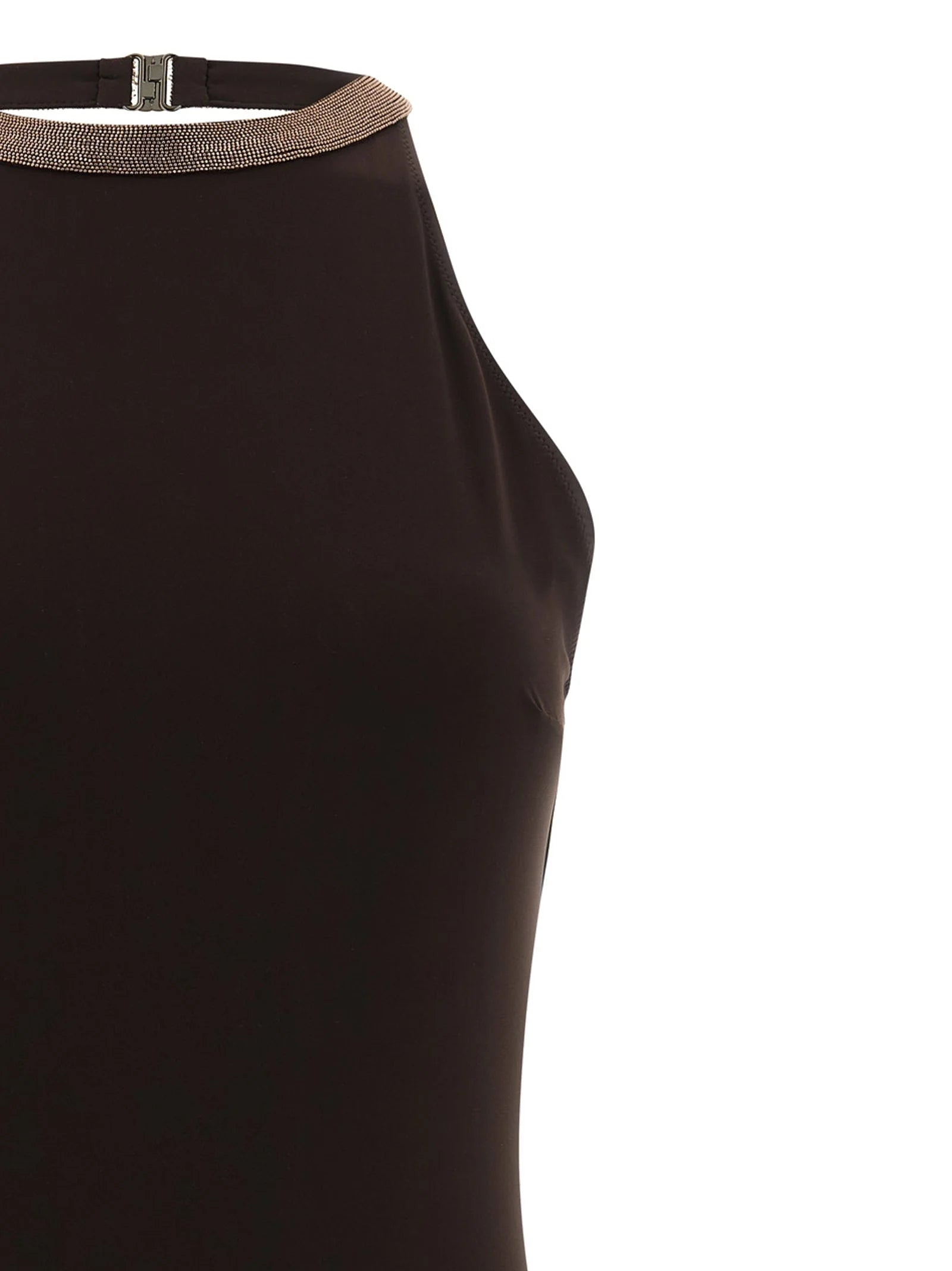 Brunello Cucinelli Brown Polyamide One-Piece Swimsuit