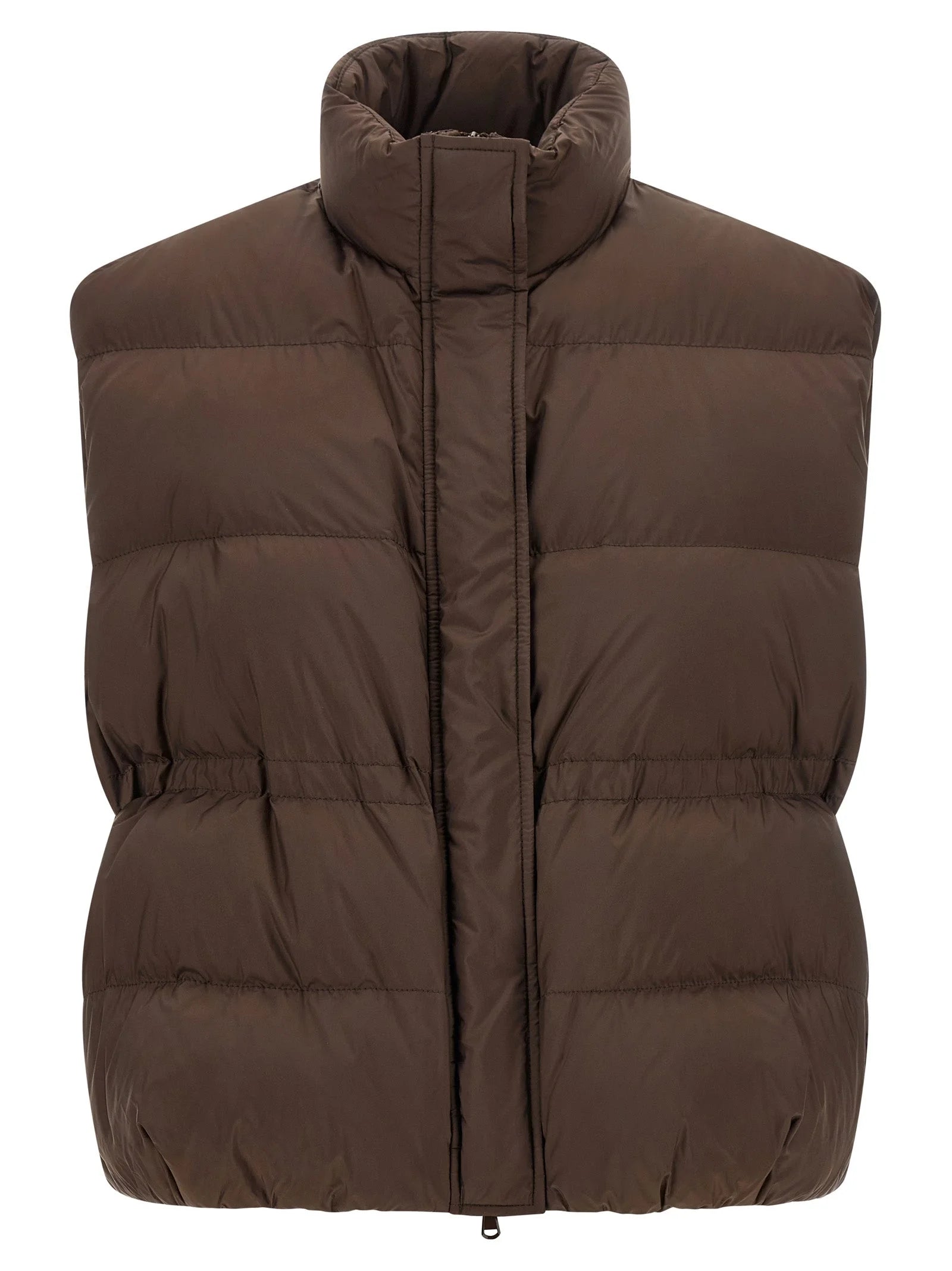 Brunello Cucinelli Brown Polyester Sleeveless Jacket