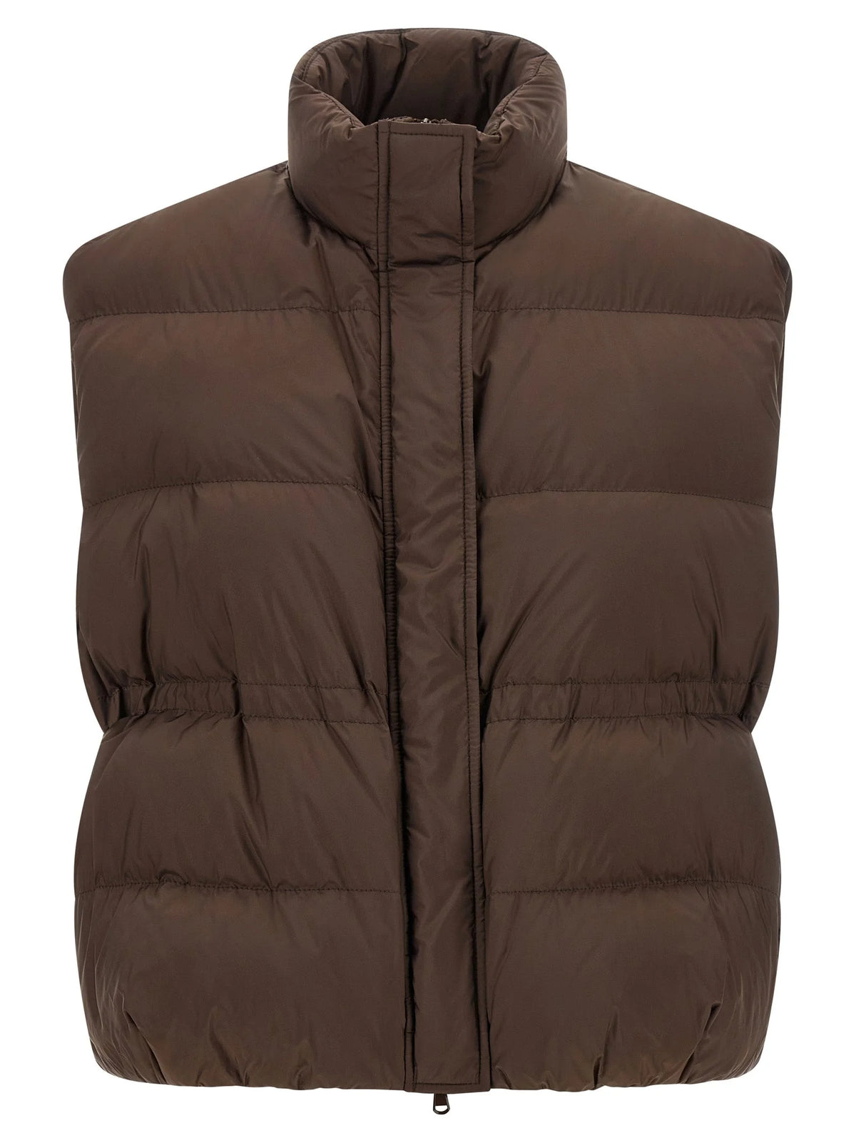 Brunello Cucinelli Brown Polyester Sleeveless Jacket