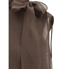Brunello Cucinelli Brown Silk Blouse - M