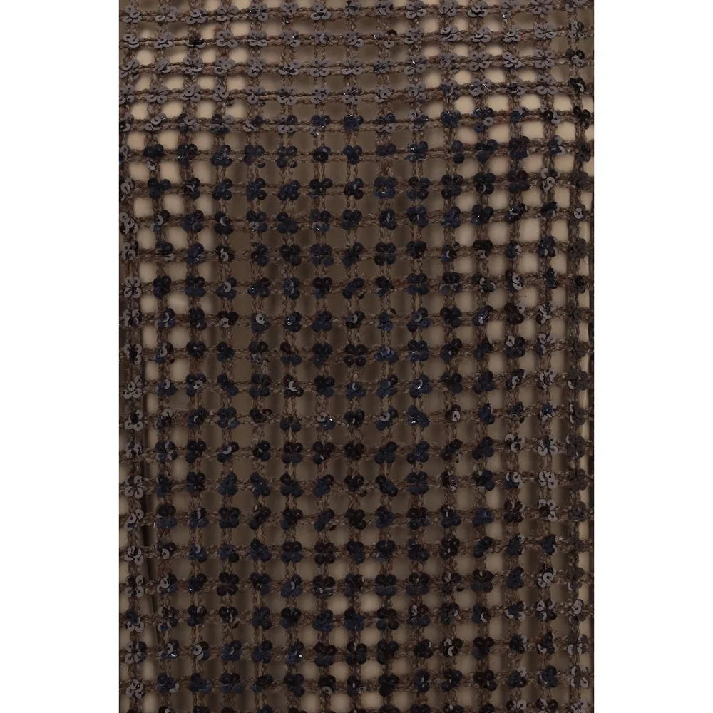 Brunello Cucinelli Brown Silk Cocktail Dress - M