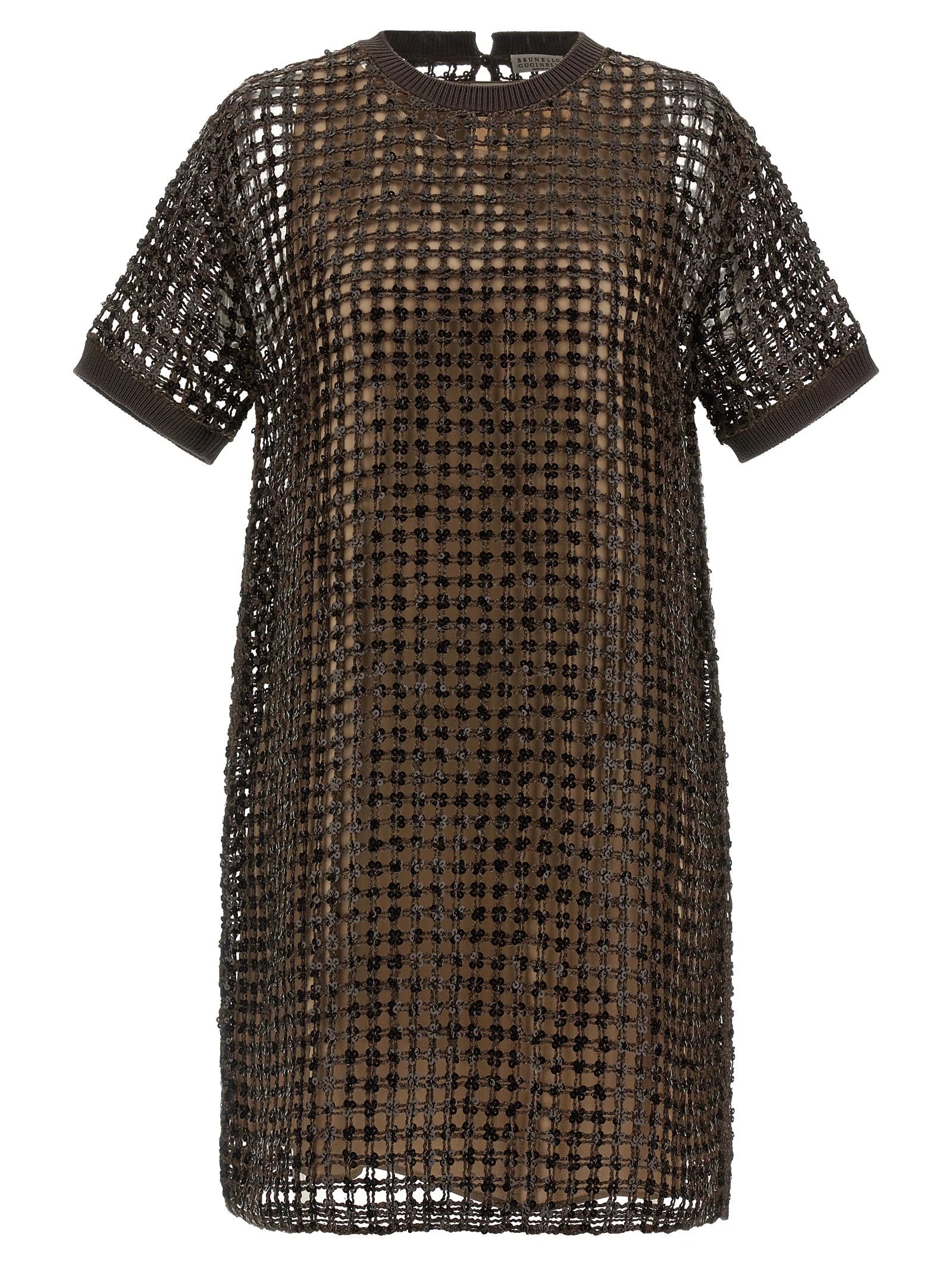 Brunello Cucinelli Brown Silk Short Dress