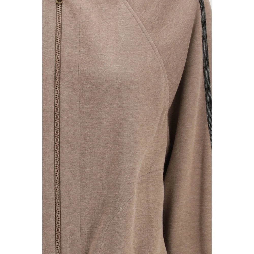 Brunello Cucinelli Brown Silk Sweatshirt