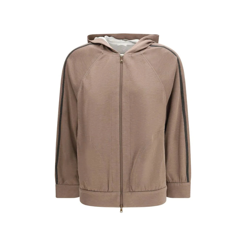 Brunello Cucinelli Brown Silk Sweatshirt