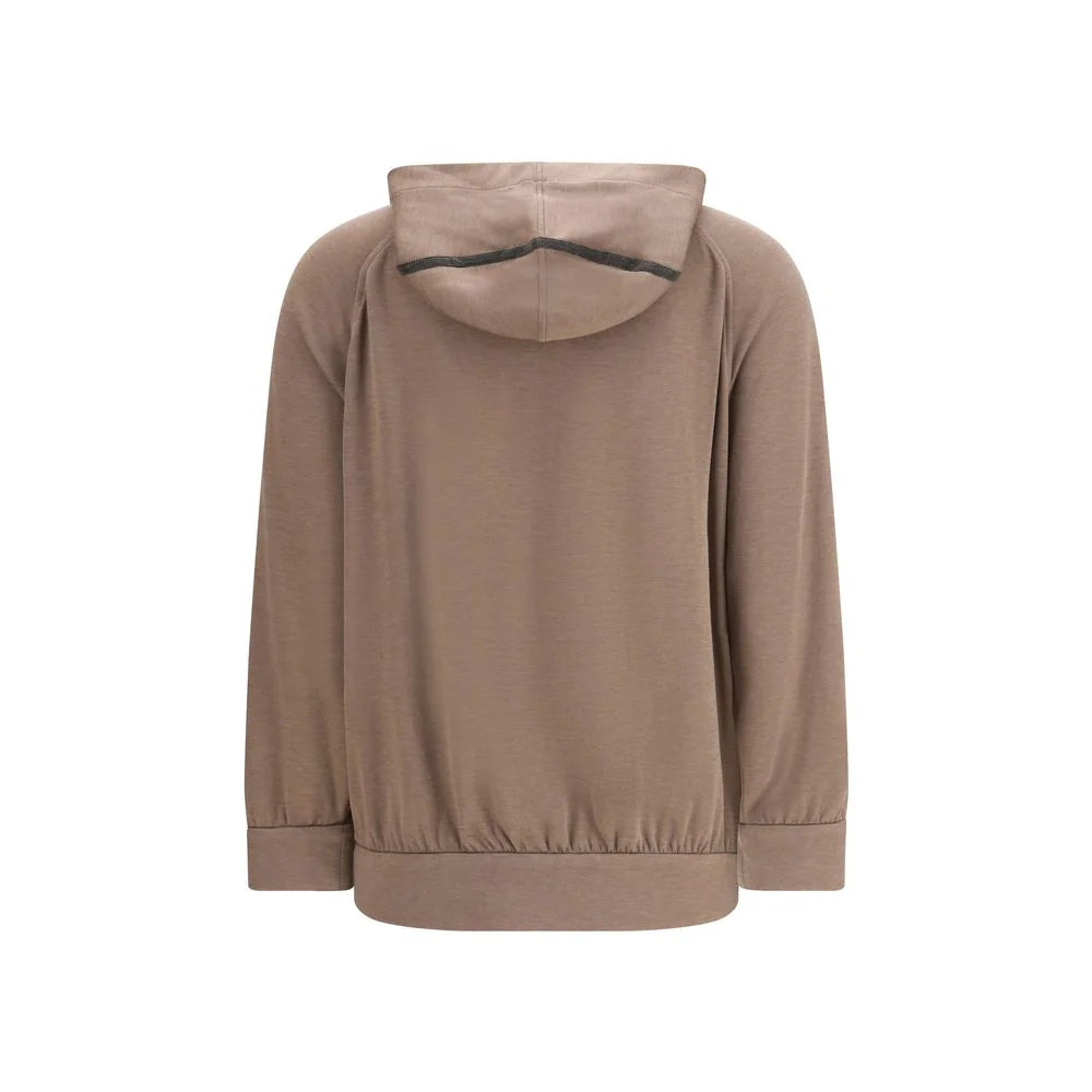 Brunello Cucinelli Brown Silk Sweatshirt