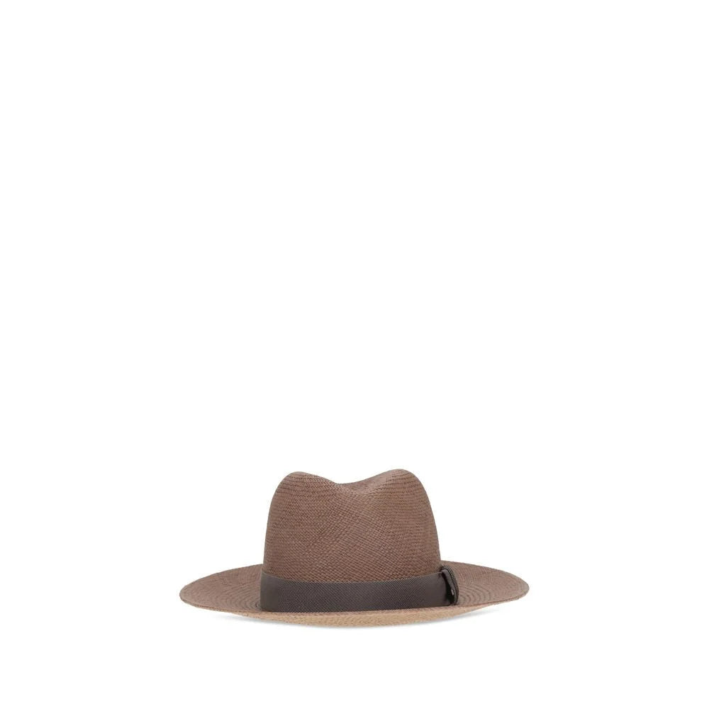 Brunello Cucinelli Brown Straw Fedora - S