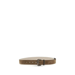 Brunello Cucinelli Brown Suede Leather Belt