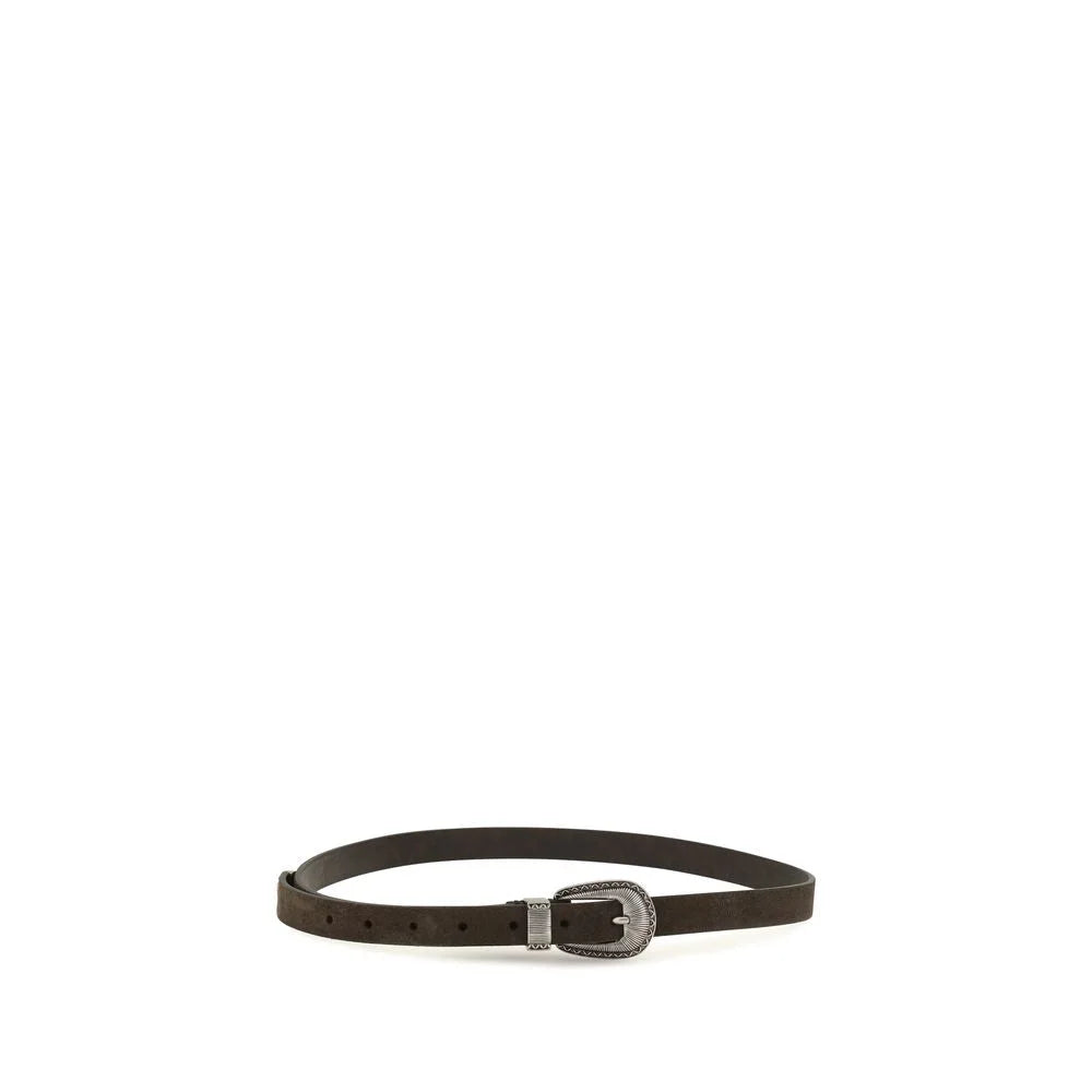 Brunello Cucinelli Brown Suede Leather Belt - 95 cm / 38 Inches