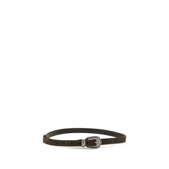 Brunello Cucinelli Brown Suede Leather Belt - 95 cm / 38 Inches