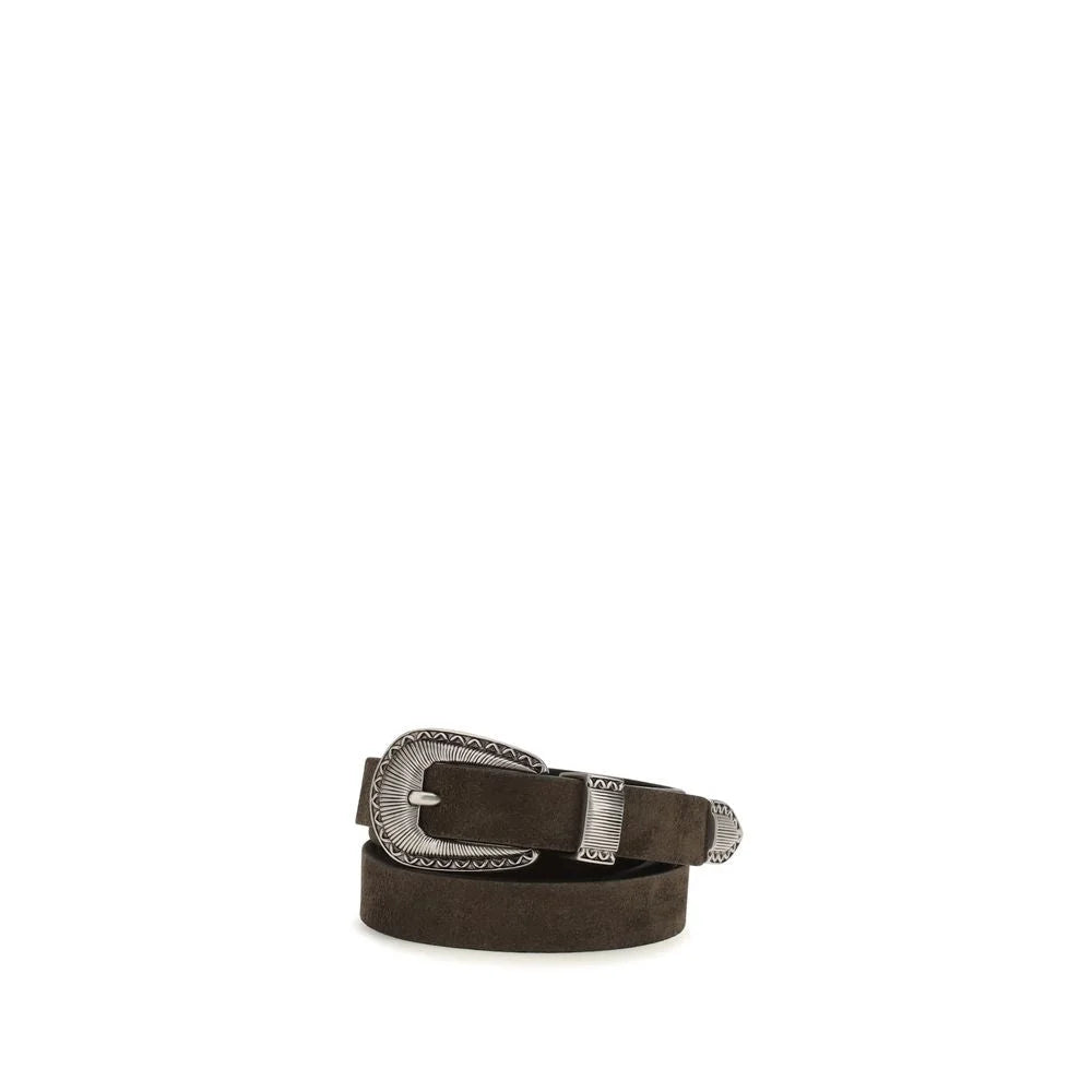 Brunello Cucinelli Brown Suede Leather Belt - 95 cm / 38 Inches