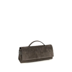 Brunello Cucinelli Brown Suede Leather Clutch Bag