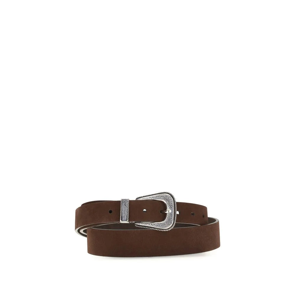 Brunello Cucinelli Brown Suede Leather Regular Belt
