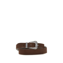 Brunello Cucinelli Brown Suede Leather Regular Belt