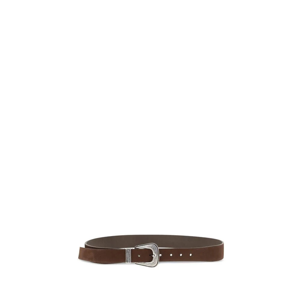 Brunello Cucinelli Brown Suede Leather Regular Belt