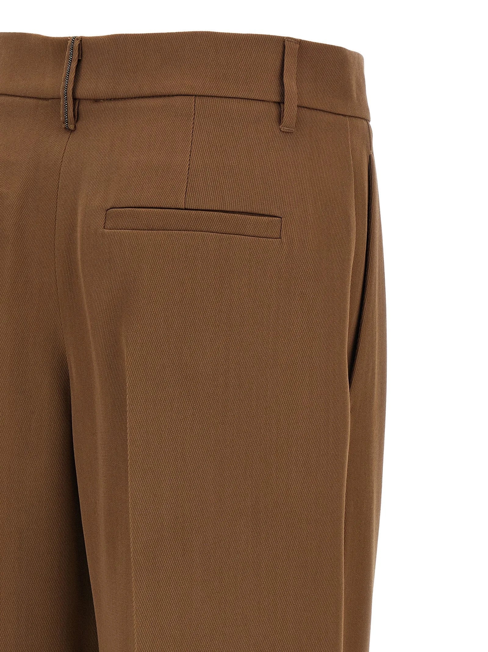 Brunello Cucinelli Brown Virgin Wool Casual Pants