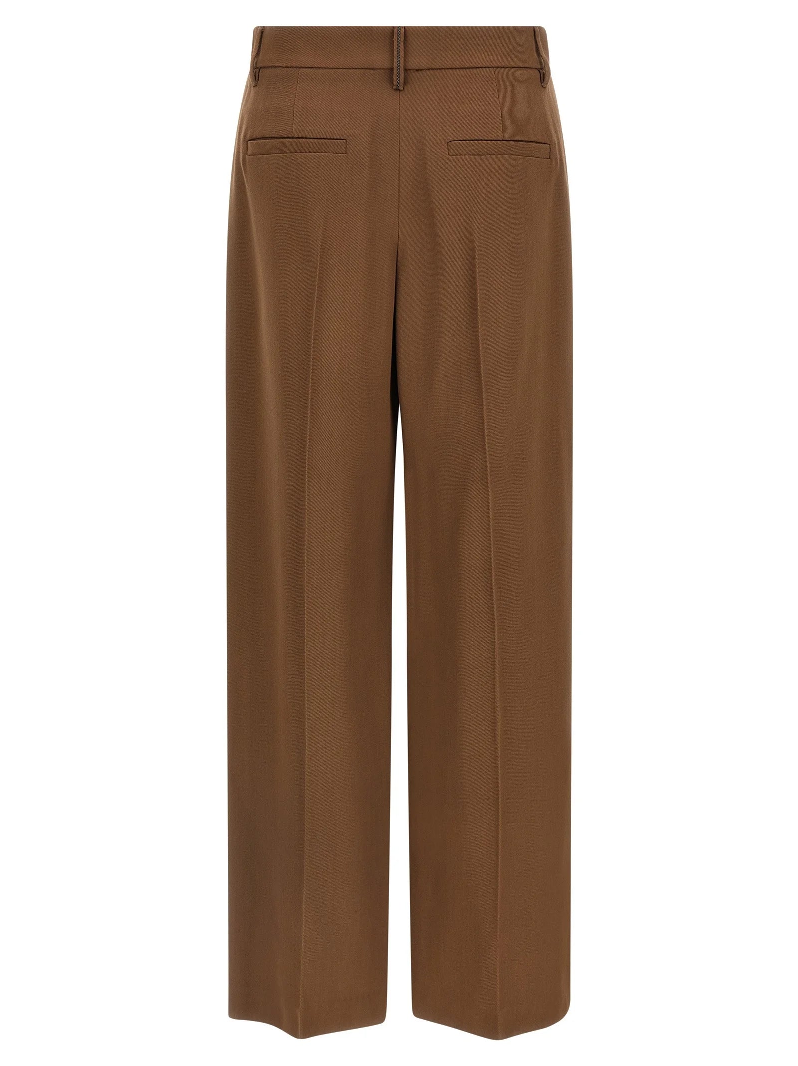 Brunello Cucinelli Brown Virgin Wool Casual Pants