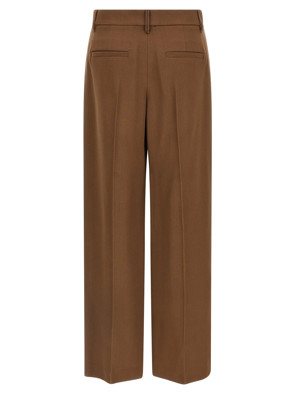 Brunello Cucinelli Brown Virgin Wool Casual Pants