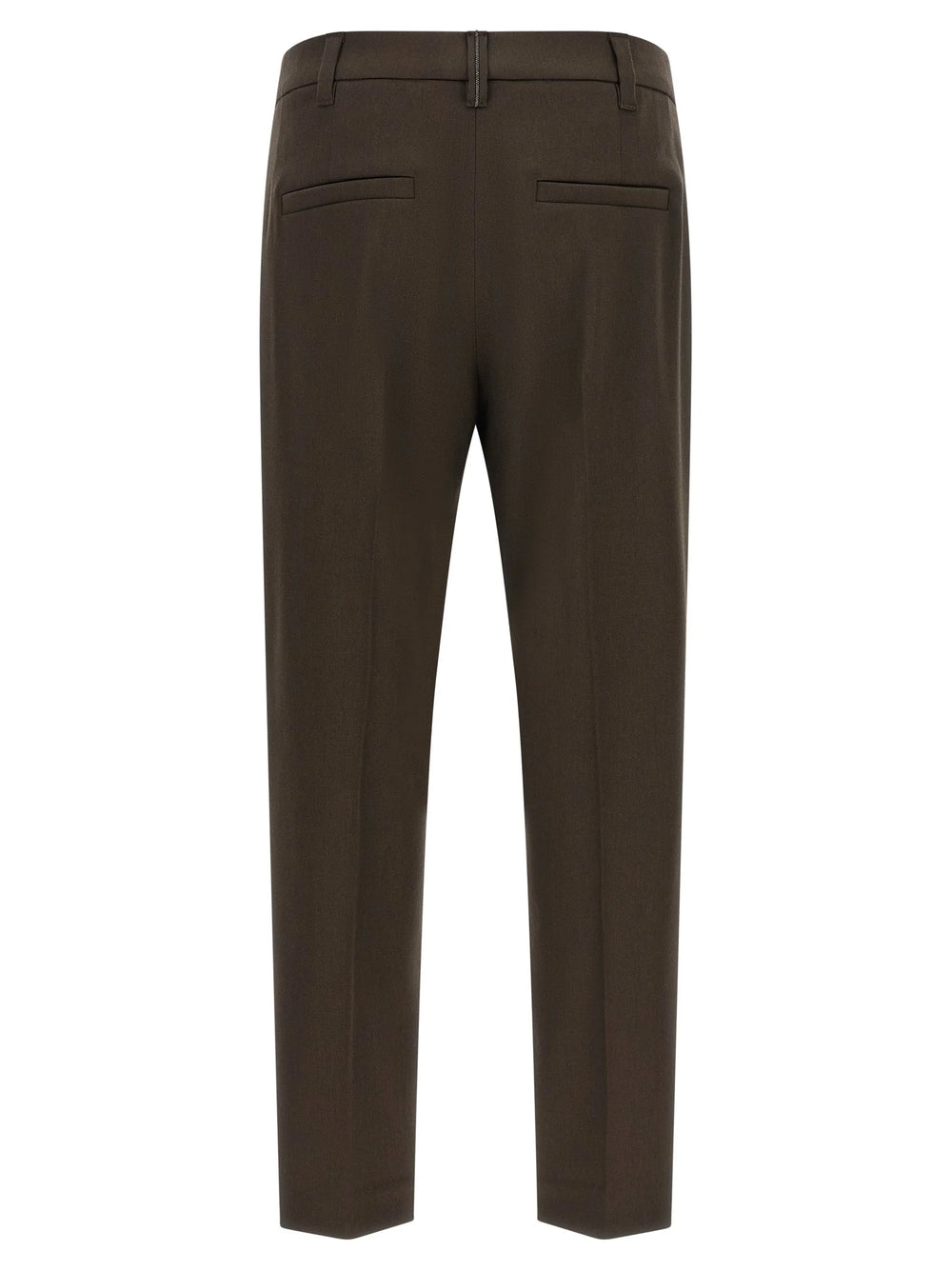 Brunello Cucinelli Brown Virgin Wool Dress Pants