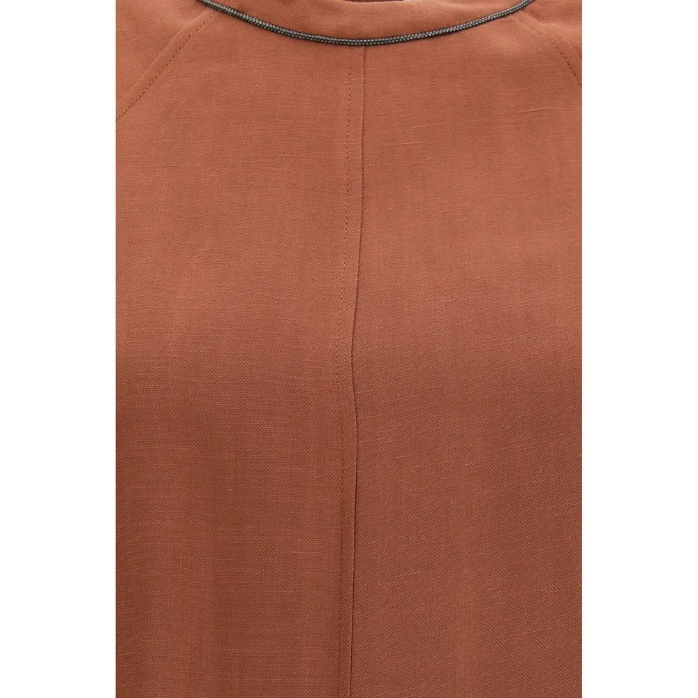 Brunello Cucinelli Brown Viscose Casual Dress