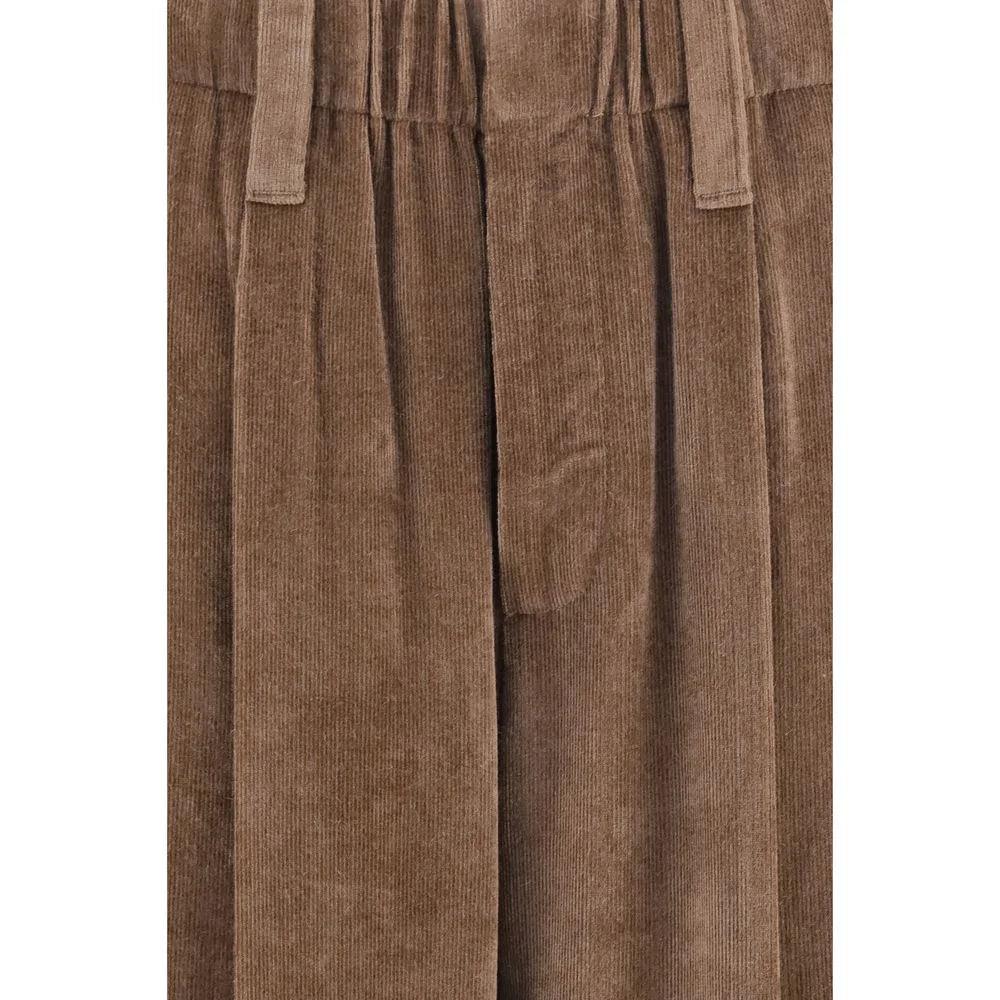 Brunello Cucinelli Brown Viscose Casual Pants