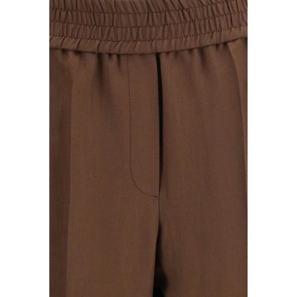 Brunello Cucinelli Brown Viscose Casual Pants