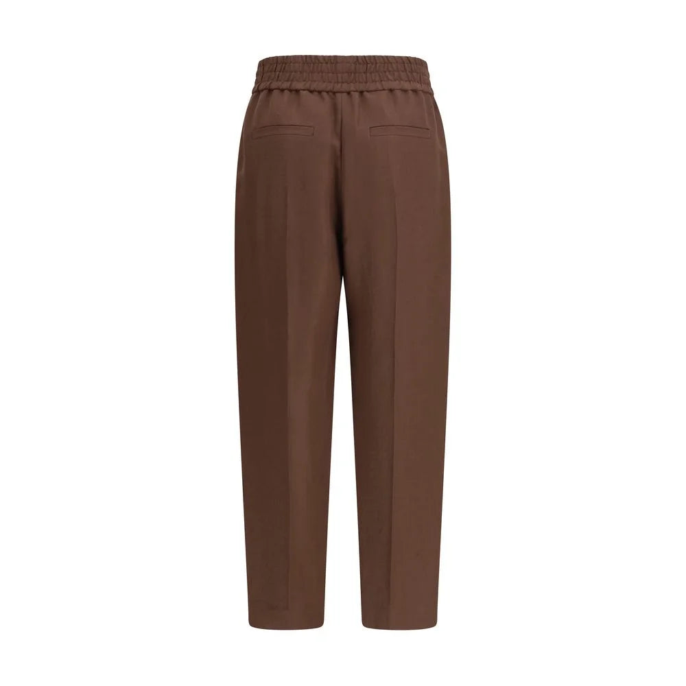 Brunello Cucinelli Brown Viscose Casual Pants