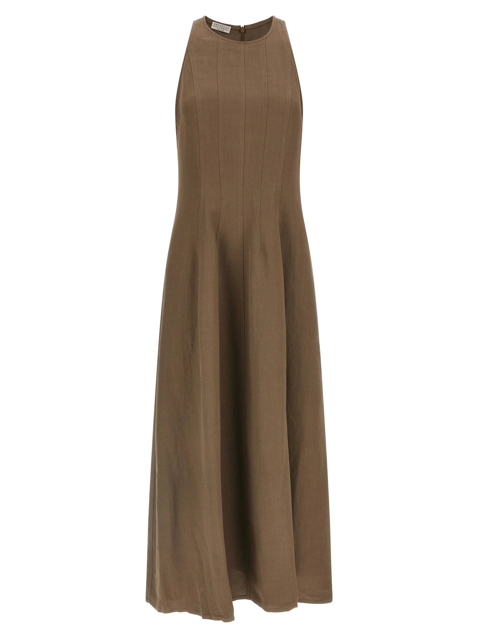 Brunello Cucinelli Brown Viscose Midi Dress - L