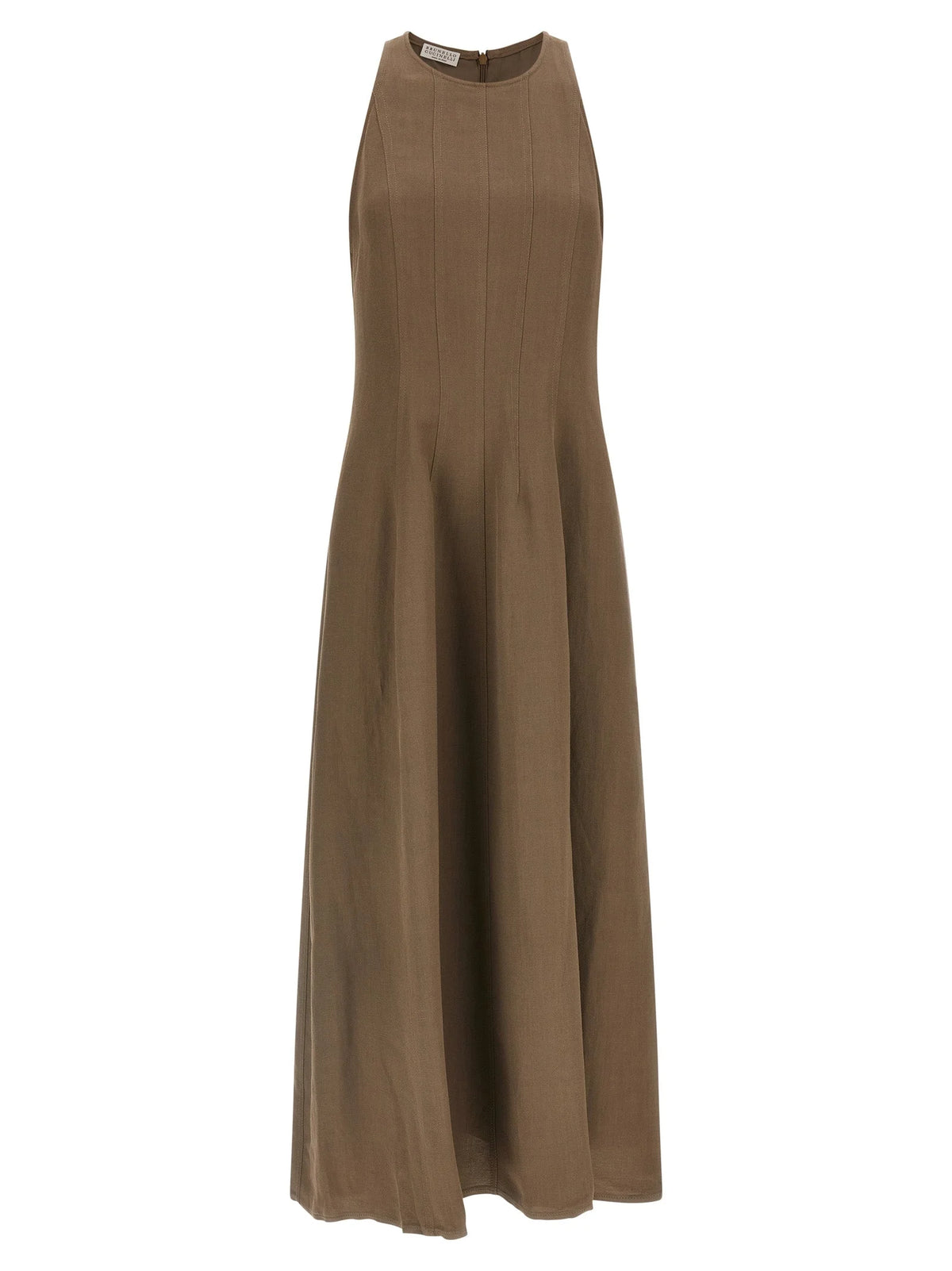 Brunello Cucinelli Brown Viscose Midi Dress - L