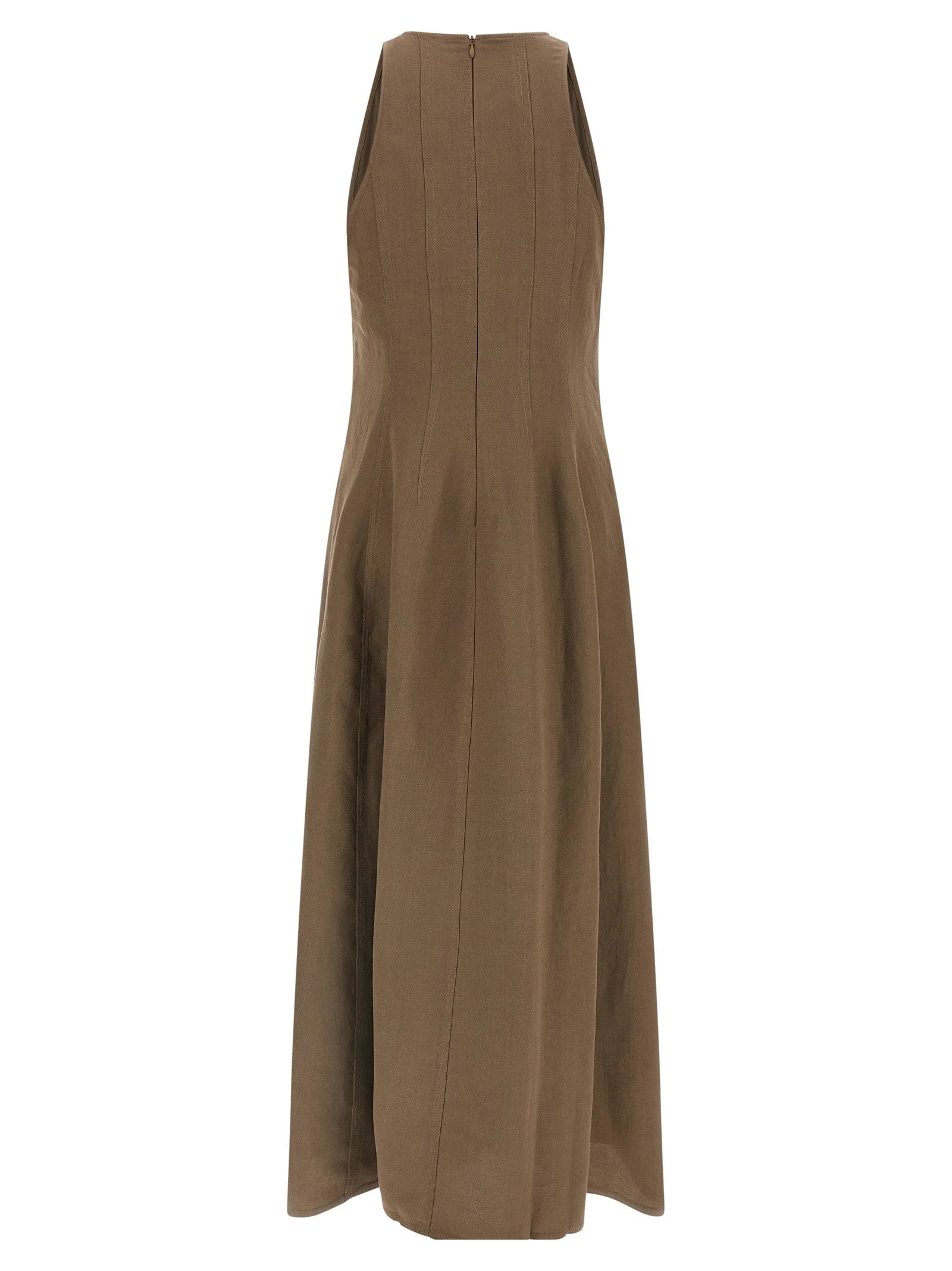 Brunello Cucinelli Brown Viscose Midi Dress - L