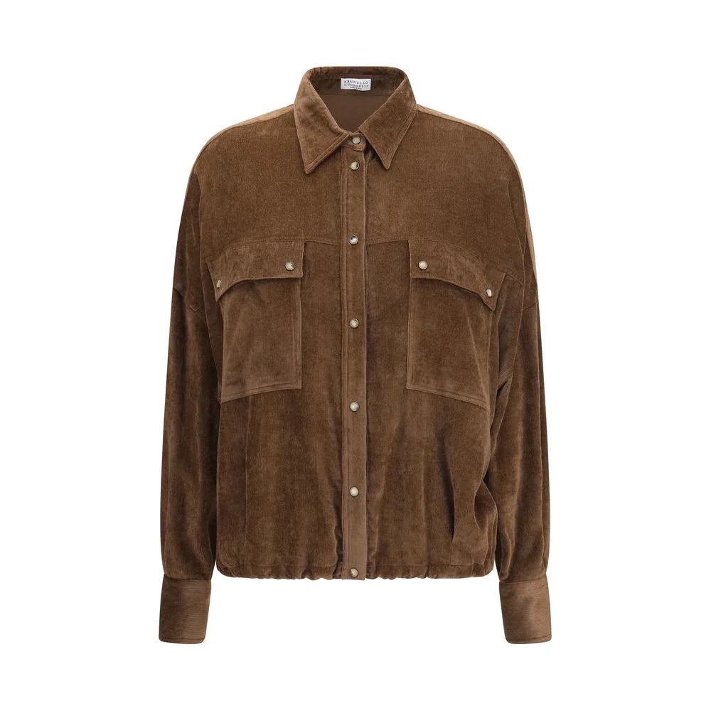 Brunello Cucinelli Brown Viscose Pattern Shirt - M